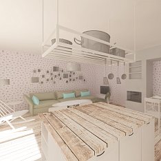 LIVING SPACE + KITCHEN